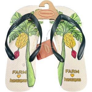 NWT Havaianas x Farm Rio Banana Tree Flip‎ Flops Sandals Size 11 / 12